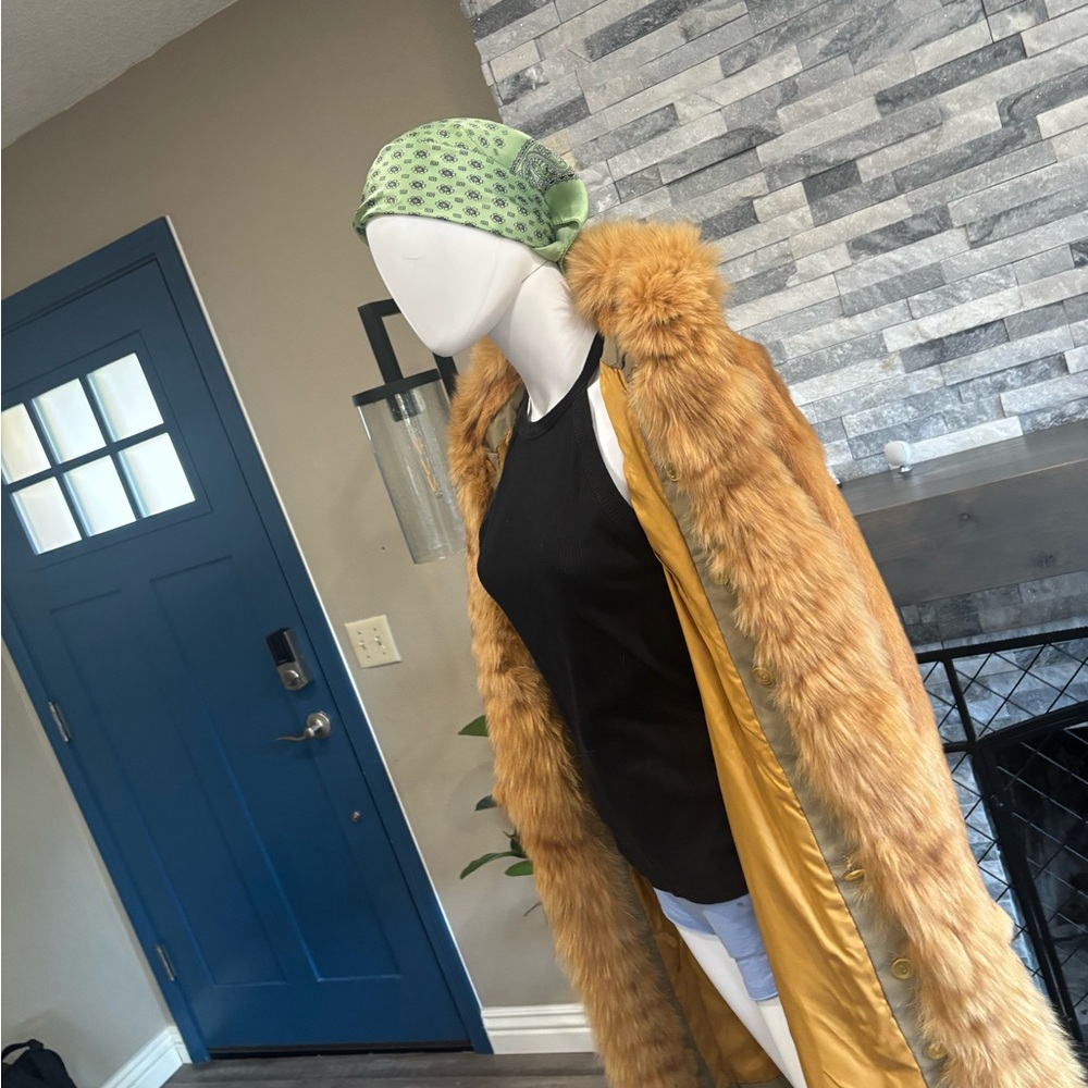 Stylish Faux Fur Coat with Black Top